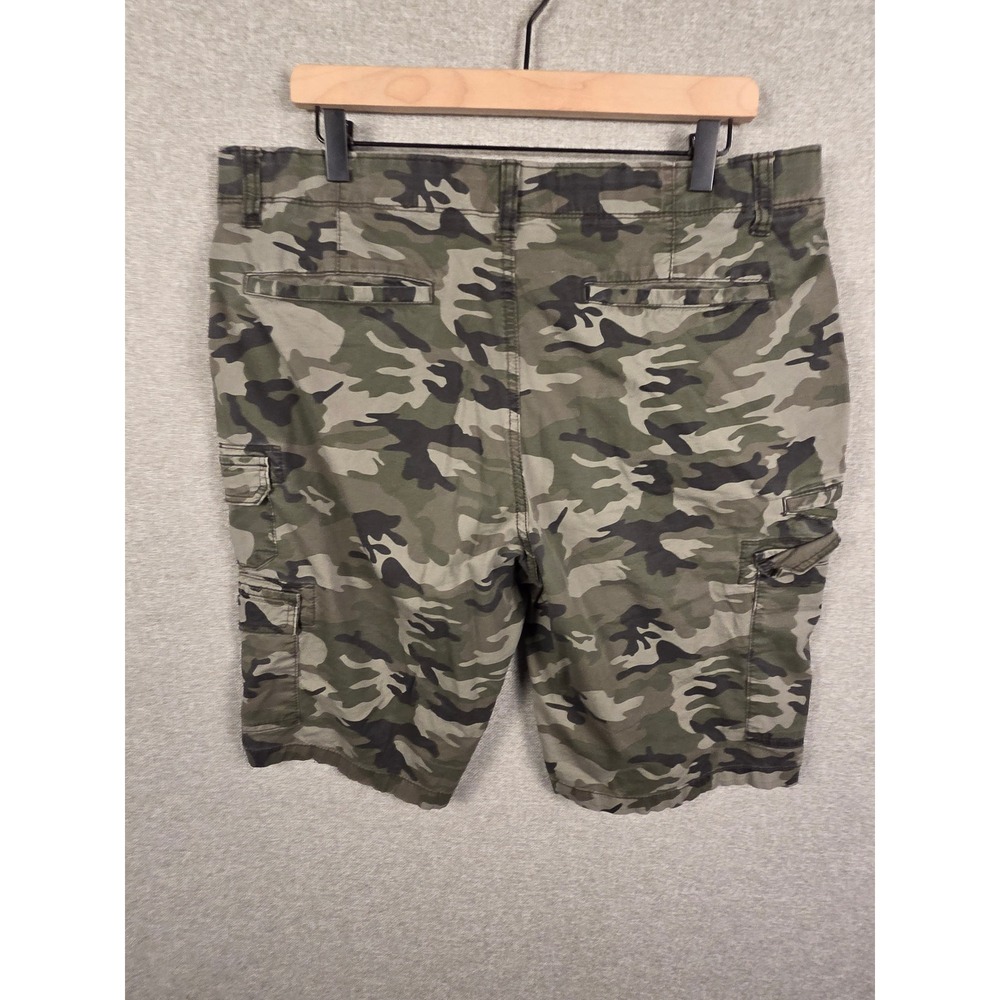 Iron Flex Mens Camo Cargo Shorts Green Brown Tactical Stretch Size 34 - Picture 6 of 9
